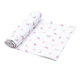 Masilo Girls Butterfly Print Pure Bamboo Cotton Muslin Swaddle-42
