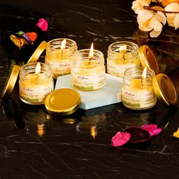 eCraftIndia Set Of 5  Lemon Grass Scented Minijar Candle image 3