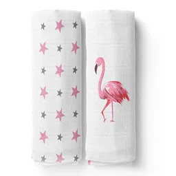 haus & kinder Infant Kids Set Of 2 100% Cotton Muslin Swaddle Wrap-19