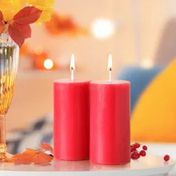 Iris 2 Pieces Damask Rose Fragrance Pillar Candles 160 gram each-picture-15
