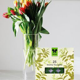 Iris Set Of 25 Green Printed Green Tea & Bamboo Tealight Candles-40