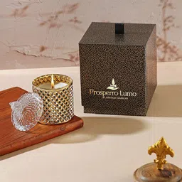 Parkash Candles Golden Glass Premium Wood jar Candle-image-84