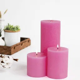 Aromatic Fables Pink 3 Pieces Temple Mogra Scented Candles-image-99