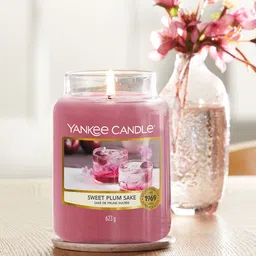 YANKEE CANDLE Pink Sweet Plum Scented Candle-12