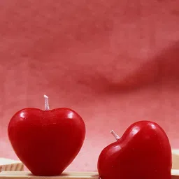 atorakushon Red 4 Pieces Rose Scented Heart Shaped Lead-Free Wick Candles-image-17