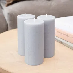 Aromatic Fables Grey 3 Pieces Pacific Fragrance Rustic Pillar Candles-image-66