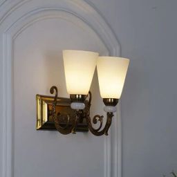 kapoor lampshades Martos Glass & Metal Doule Shade Wall Light-picture-21