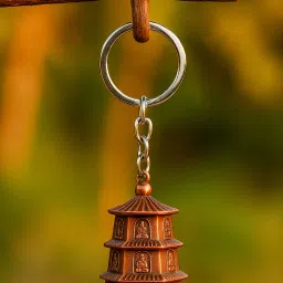 Vintage Temple Style Ghanti Keyfob for Bag Purse Bike Kid Men Women Gifting Key Chain-image-97