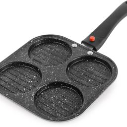 Non Stick Uttapam Maker Gas Stove Compatible Aluminium (4 Cavity) (Black) NA Pan 19.5 cm diameter 0 L capacity-5
