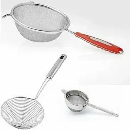 Stainless Steel Combo of Strainers Collapsible Deep Frying Basket-20