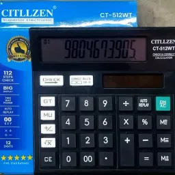 Basic advanced office and home use dual Power black calculator CITLLZEN SUPERIOR ELECTRONIC CT-512WT BasicCalculator-25
