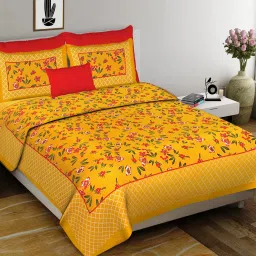 144 TC Cotton Double Jaipuri Prints Flat Bedsheet-27