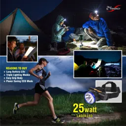 24 energy 25 Watt Laser LED Head Lamp With Rechargeable Lithium Battery Torch image 5