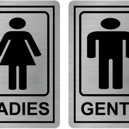 LADIES & GENTS TOILET 6"x4" Stainless Steel Sign Board Emergency Sign-image-62