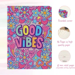 articious Good Vibes A5 Diary Ruled 96 Pages image 2