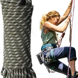 8 MM Static Climbing Rope 100% Nylon for Outdoor Survival Accessory Safety Black-20