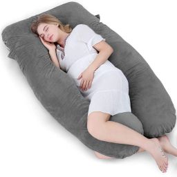 Luxurious U Velvet Microfibre Solid Pregnancy Pillow Pack of 1-image-25