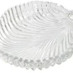 Small Beautiful Leaf Shape Glass Tray Plate for Serving Dry Fruits, Fruits, Snacks, Sweets, Chocolates for Home Decoration, Living Room (pack of 1) Tray-10