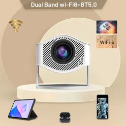 Ullu HM400 Pro Android 11 WiFi 6 Support 4K Projector 2.4G5G WiFi 1280*720P (8400 lm / 1 Speaker / Wireless / Remote Controller) Portable Projector image 2