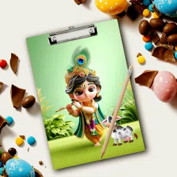 Krishna ji Wooden MDF Exampad | Clipboard For Students. Size-10x14.5 inch.-image-32