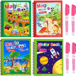Reusable Magic Water Book Set Of 4 Water Colouring Book Sketch Pad-11
