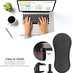 OPSUZY Adjustable Ergonomic Computer Arm Rest – Attachable Desk & Chair Arm Support ABS PLASTIC ARM SUPPORT Wrist Rest image 4