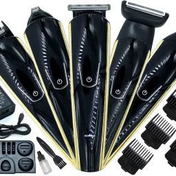HPFX 5in1 Washable Chargeable Ear Nose Beard Trimmer Hair Clipper Precision Detailer Fully Waterproof Grooming Kit 120 min Runtime 9 Length Settings-image-92