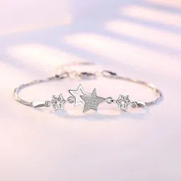 Sterling Silver Crystal Gold-plated Bracelet-12