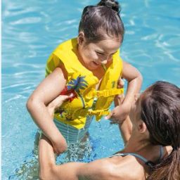 Inflatable Tropical-Print Swim Vest Yellow Swim Floatation Belt-image-25