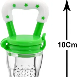smilykid Fruit/Food Feeder/Pacifier/Nibbler with Silicon Mesh in Box Packing (Green, Pac Teether and Feeder image 3
