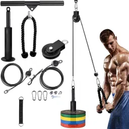 50 kg Power Motion 16-in-1 Cable Pulley Exercise System Home Gym Combo-19