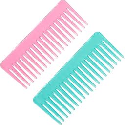 Plastic Wide Teeth Hair Combs, Short Hair and Hair Comb Women (Set Of 2) 6''Inch-image-62