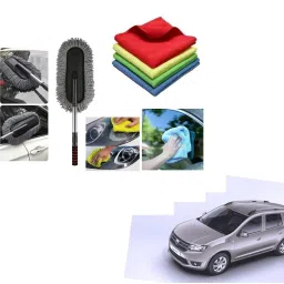 1 Microfiber Duster, 4 Pcs Microfiber Cloth Combo-image-85