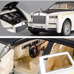 zunbella 1:32 Scale Rolls Royce Metal Die Cast Car With Open Door, Light & Sound For Kids image 2