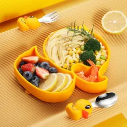 Heavy Quality Silicone Little Duck Baby Plates with Suction Cup Tableware - silicone-10