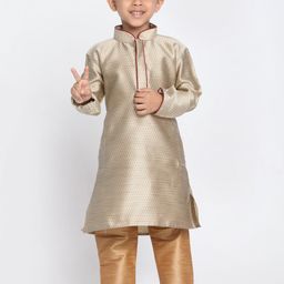 JBN Creation Boys Woven Design Mandarin Collar Kurta With Pyjamas-88
