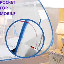 classic mosquito net Polyester Adults Washable (200x200x145) Foldable for King Size & Double Bed Mosquito Net image 3