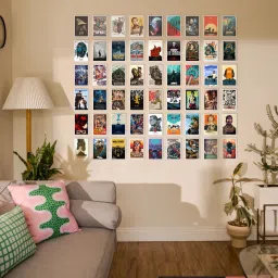 Pack of 54 Movie Posters with double sided tape pasted at the back. Paper Print-image-8