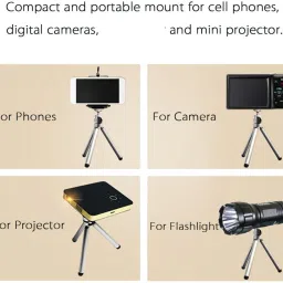 BUFONA Telescopic Mini Tripod for Mobile Phones with Mobile Clip Projector Holder Tripod, Tripod Kit, Tripod Clamp, Tripod Ball Head image 2