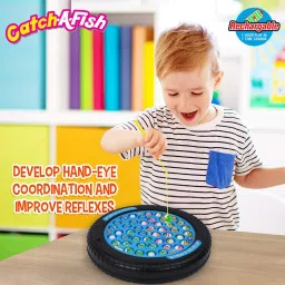 kipa gaming Rechargeable Fish Catching Game with Music & Rotating Board for Kids - 45 Fishes image 3