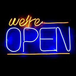 SG Print We are Open blue Neon Sign Decor Restaurants Retail Shop Store front (12X18) Smart Bulb-picture-18