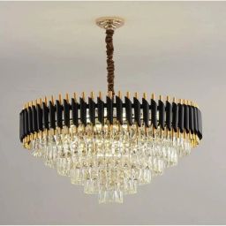 chandelier crystal black gold 750mm big size jhumar ceiling light Chandelier Ceiling Lamp-image-82