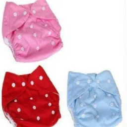 Pack Of 3 Reusable Cloth Diapers Washable, Adjustable Size with Insert Pads-image-1