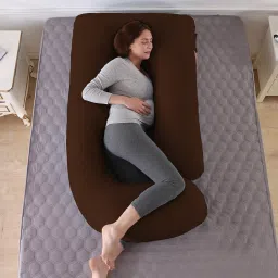 ultra soft j shaped Polyester Fibre Solid Pregnancy Pillow Pack of 1-image-98