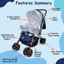 nexova Stroller/Pram, Easy Fold, for Newborn Baby/Kids, 0-3 Years Stroller image 3