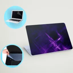SDM 3in1 laptop skin with track-pad & SCREEN GAURD (neon lines) 15.6 inch Vinyl Laptop Skin Compatible for 15.6 inch-image-81