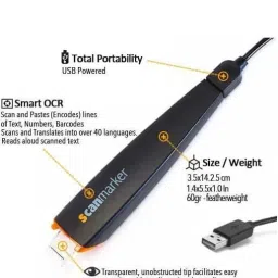 Scanmarker Digital Highlighter - OCR Pen Scanner and Reader - USB Version (Mac & Win) Corded Portable Scanner image 2