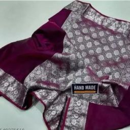 Woven Banarasi Jacquard Saree-image-52