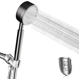 Pressurized Stainless Steel Shower Head Universal for Bathroom and Spa Use Handheld-image-18