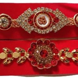 Designer NR59 Mauli Thread Rakhi Set-image-29